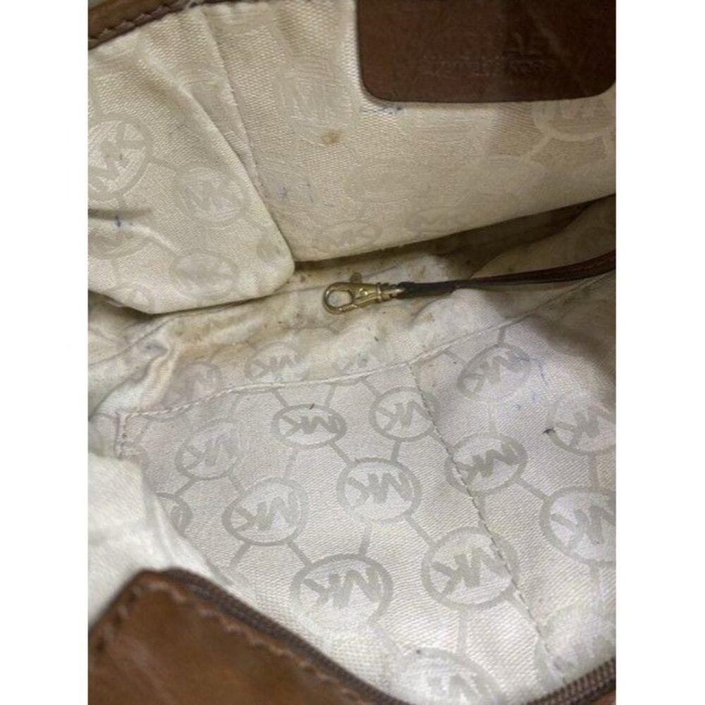michael kors handbag tan brown fabric hobo bag - Picture 11 of 12